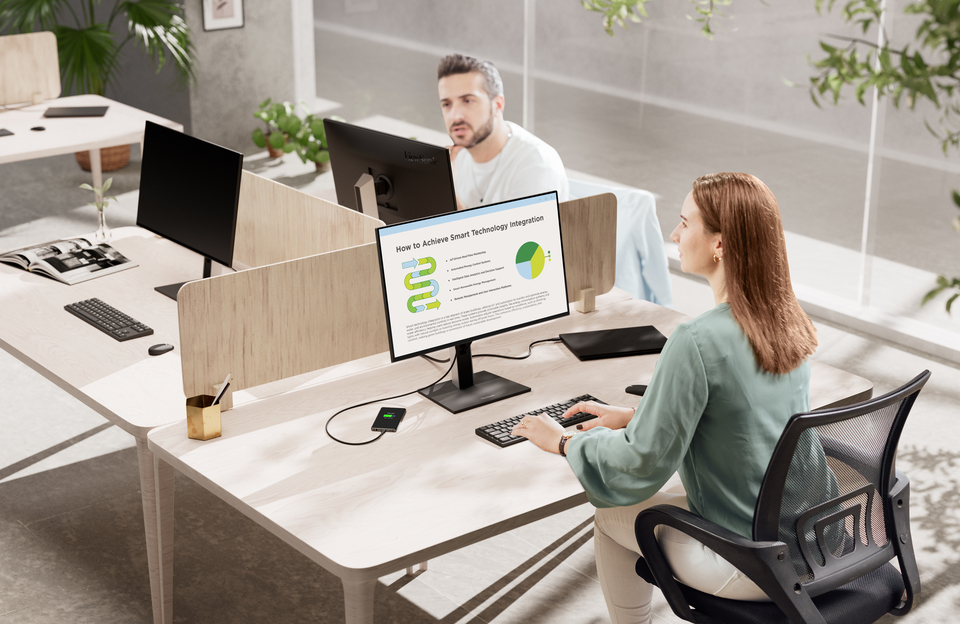 Ergonomic Workstation with One Cable Solution 1